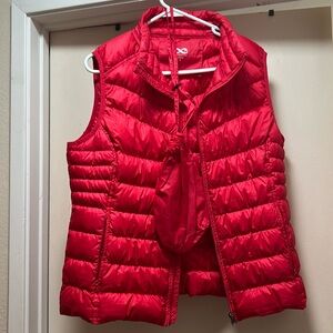 BE by Blanc Noir Packable Red Puffer Vest with bag